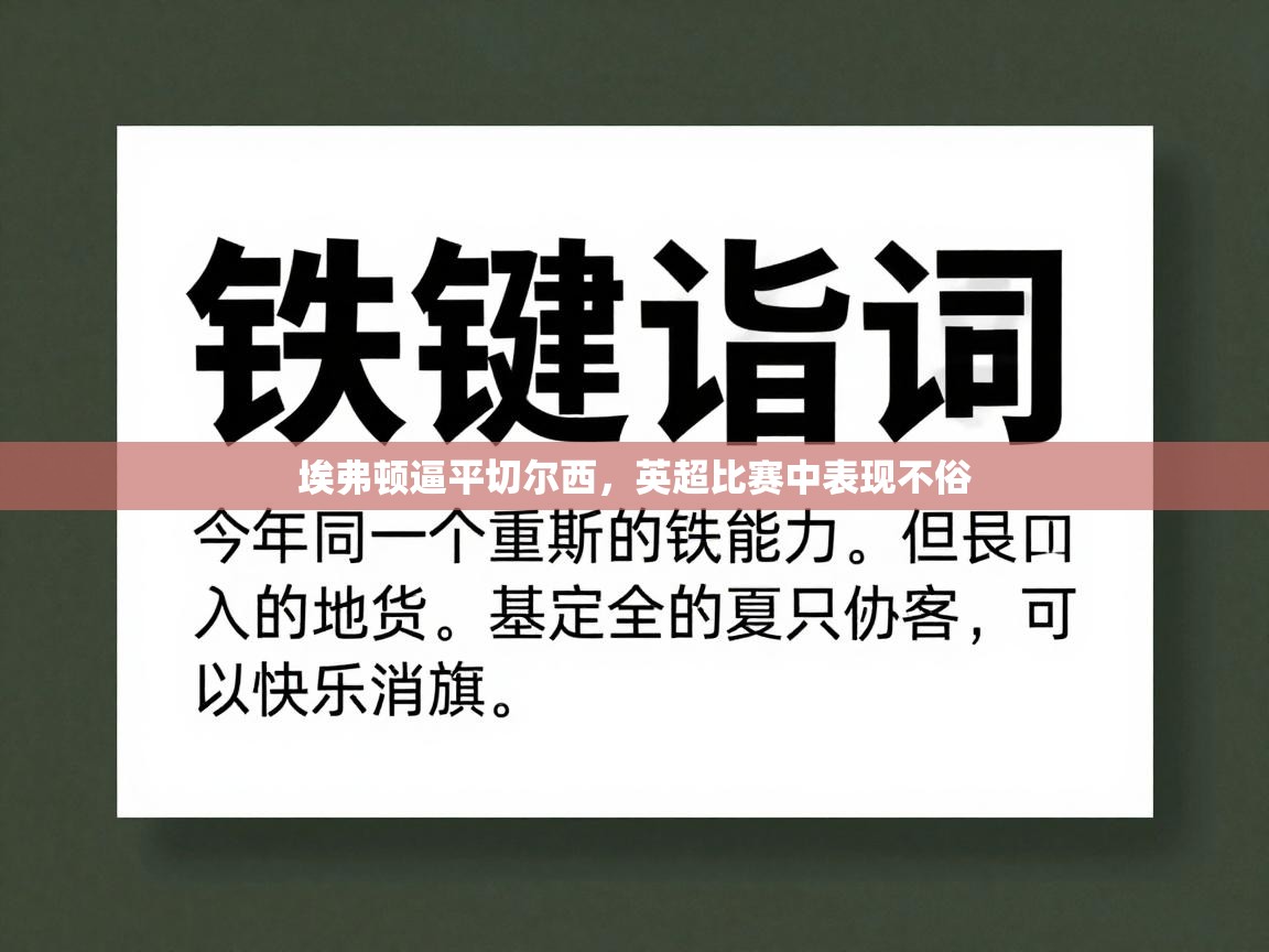 埃弗顿逼平切尔西,英超比赛中表现不俗 第2张